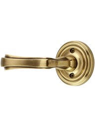 Classic Rosette Door Set with Wembley Levers Left Handed in Antique Brass.